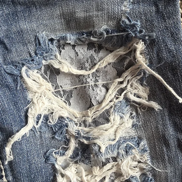 Distressed Blue Women's Jeans - Picture 3 of 5